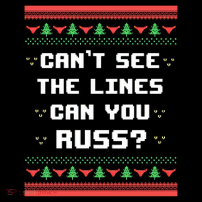 Cant See The Lines Can You Russ Ugly Christmas Wool Snapback Cap