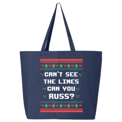Cant See The Lines Can You Russ Ugly Christmas 25L Jumbo Tote