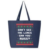 Cant See The Lines Can You Russ Ugly Christmas 25L Jumbo Tote