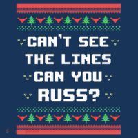 Cant See The Lines Can You Russ Ugly Christmas Pom Pom 12in Knit Beanie