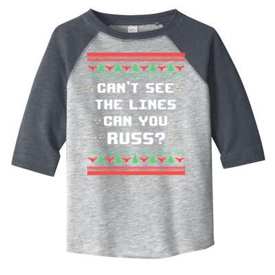Cant See The Lines Can You Russ Ugly Christmas Toddler Fine Jersey T-Shirt