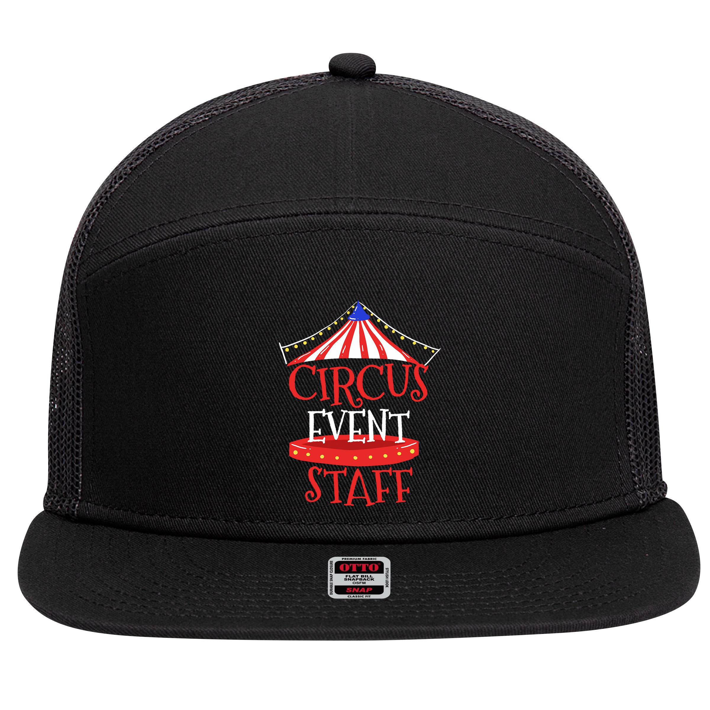 Circus Staff Themed Birthday Gifts 7 Panel Mesh Trucker Snapback Hat