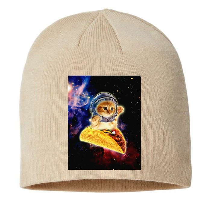 Crazy Space Taco Cat Funny V2 Sustainable Beanie