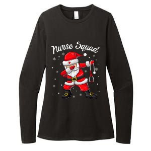 Christmas Scrub Tops Dabbing Santa Scrubs Nurse Squad Womens CVC Long Sleeve Shirt