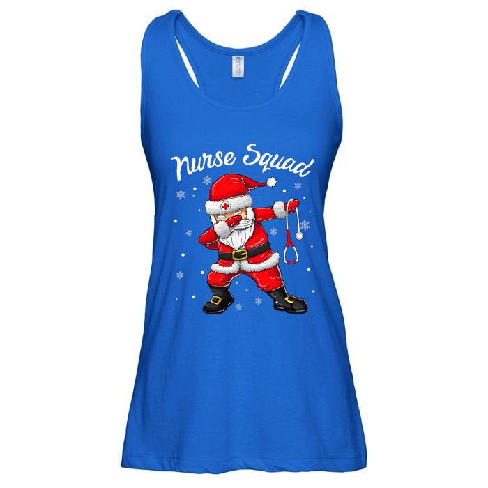 Christmas Scrub Tops Dabbing Santa Scrubs Nurse Squad Ladies Essential Flowy Tank