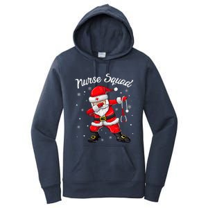 Christmas Scrub Tops Dabbing Santa Scrubs Nurse Squad Women's Pullover Hoodie