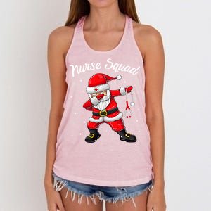 Christmas Scrub Tops Dabbing Santa Scrubs Nurse Squad Women's Knotted Racerback Tank