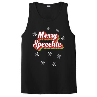 Cute Speech Therapist Christmas Retro Merry Speechie Holiday Funny Gift PosiCharge Competitor Tank