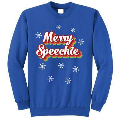 Cute Speech Therapist Christmas Retro Merry Speechie Holiday Funny Gift Sweatshirt