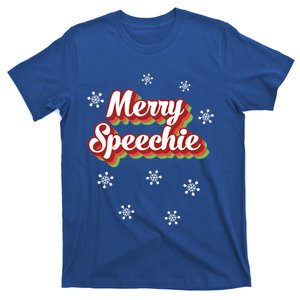 Cute Speech Therapist Christmas Retro Merry Speechie Holiday Funny Gift T-Shirt