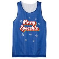 Cute Speech Therapist Christmas Retro Merry Speechie Holiday Funny Gift Mesh Reversible Basketball Jersey Tank