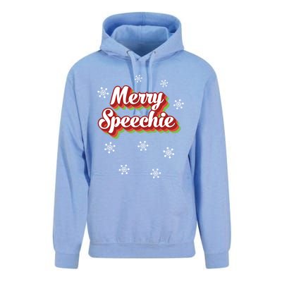 Cute Speech Therapist Christmas Retro Merry Speechie Holiday Funny Gift Unisex Surf Hoodie