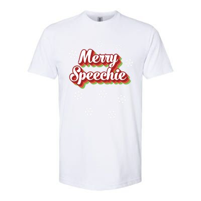 Cute Speech Therapist Christmas Retro Merry Speechie Holiday Funny Gift Softstyle® CVC T-Shirt