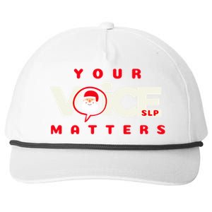 Cute Speech Therapist Christmas Slp Jolly Santa Holiday Gift Meaningful Gift Snapback Five-Panel Rope Hat