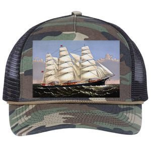 Clipper Ship Three Brothers Retro Rope Trucker Hat Cap