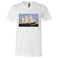 Clipper Ship Three Brothers V-Neck T-Shirt