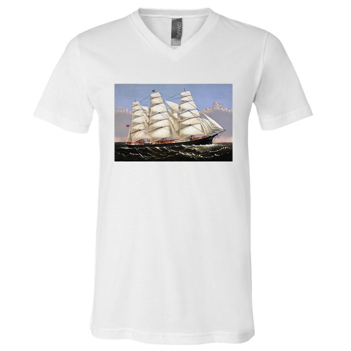 Clipper Ship Three Brothers V-Neck T-Shirt