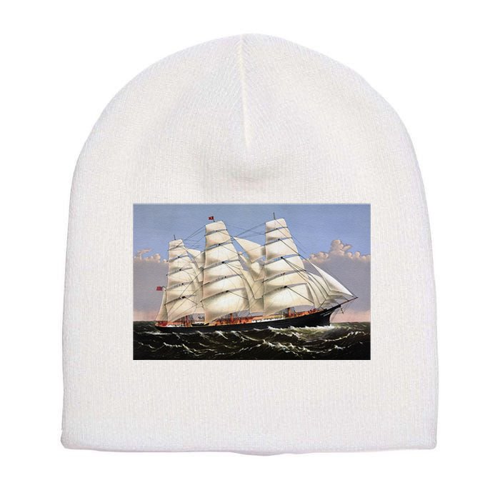 Clipper Ship Three Brothers Short Acrylic Beanie