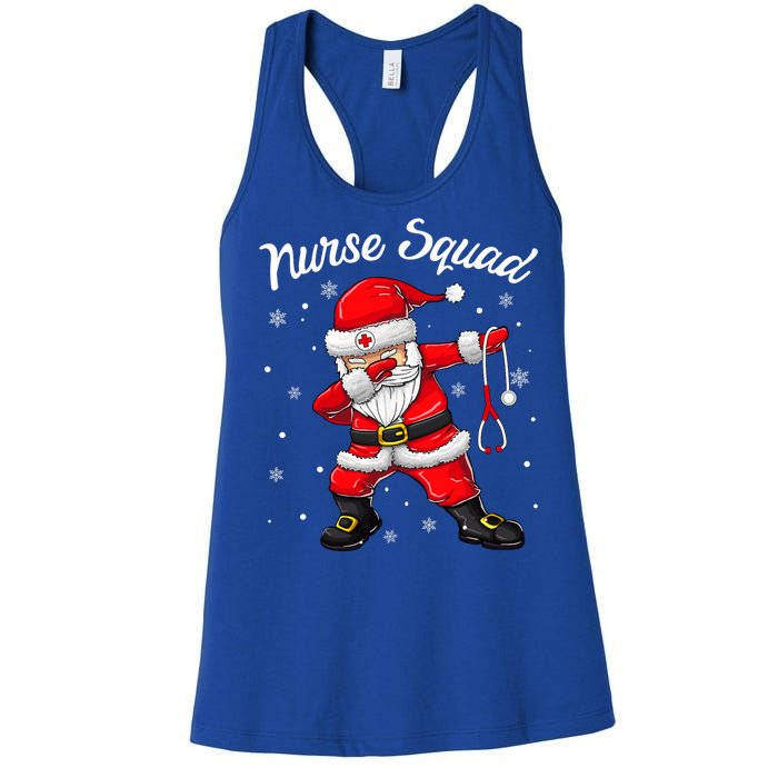 Christmas Scrub Tops Women Dabbing Santa Scrubs Nurse Squad Women's Racerback Tank