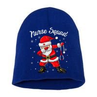 Christmas Scrub Tops Women Dabbing Santa Scrubs Nurse Squad Short Acrylic Beanie