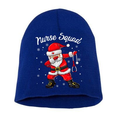 Christmas Scrub Tops Women Dabbing Santa Scrubs Nurse Squad Short Acrylic Beanie