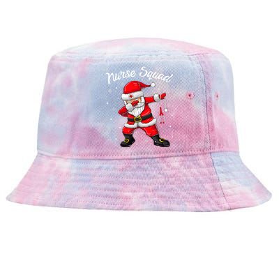 Christmas Scrub Tops Women Dabbing Santa Scrubs Nurse Squad Tie-Dyed Bucket Hat