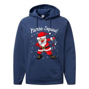 Christmas Scrub Tops Women Dabbing Santa Scrubs Nurse Squad Performance Fleece Hoodie