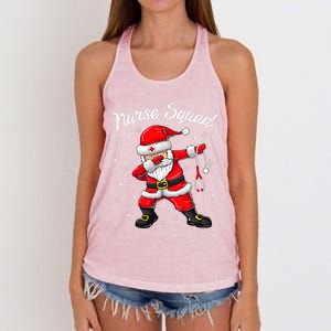 Christmas Scrub Tops Women Dabbing Santa Scrubs Nurse Squad Women's Knotted Racerback Tank