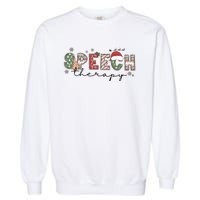 Christmas Speech Therapy Santa Claus Holiday Season Garment-Dyed Sweatshirt