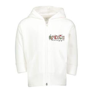 Christmas Speech Therapy Santa Claus Holiday Season Toddler Zip Fleece Hoodie