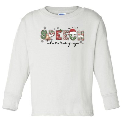 Christmas Speech Therapy Santa Claus Holiday Season Toddler Long Sleeve Shirt