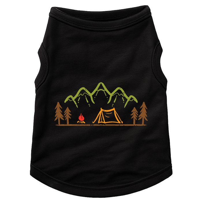 Camping Site Tent Trees Mountain Minimalistic Camp Doggie Tank