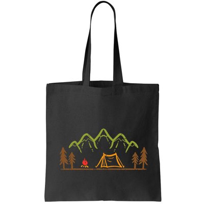 Camping Site Tent Trees Mountain Minimalistic Camp Bag