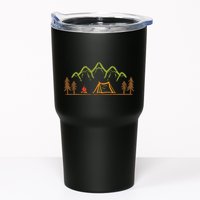 Camping Site Tent Trees Mountain Minimalistic Camp Tumbler