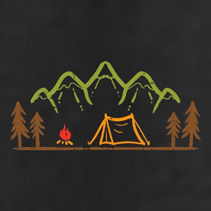 Camping Site Tent Trees Mountain Minimalistic Camp Tumbler