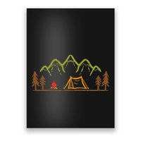 Camping Site Tent Trees Mountain Minimalistic Camp Poster