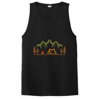 Camping Site Tent Trees Mountain Minimalistic Camp PosiCharge Competitor Tank