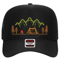 Camping Site Tent Trees Mountain Minimalistic Camp Trucker Hat