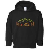 Camping Site Tent Trees Mountain Minimalistic Camp Toddler Hoodie