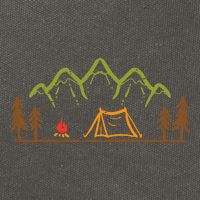 Camping Site Tent Trees Mountain Minimalistic Camp Cotton Canvas Backpack