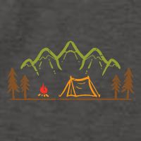 Camping Site Tent Trees Mountain Minimalistic Camp Vector Backpack
