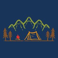 Camping Site Tent Trees Mountain Minimalistic Camp Infant Baby Jersey Bodysuit