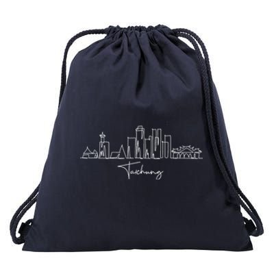 City Skyline Travel Souvenir Tourist Taiwan Taichung Gift Drawstring Bag