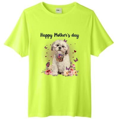 Cute Shih Tzu Mom Flower Happy Mother's Day Love Dog Tall Fusion ChromaSoft Performance T-Shirt