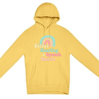 Cute Speech Therapist Gift Slp May Is Hearing And Speech Month Gift Premium Pullover Hoodie