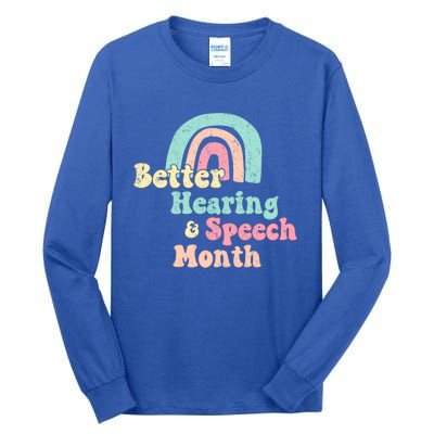 Cute Speech Therapist Gift Slp May Is Hearing And Speech Month Gift Tall Long Sleeve T-Shirt