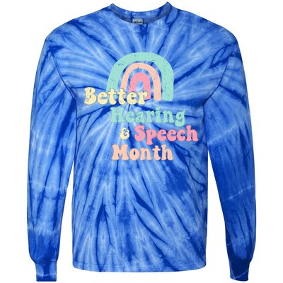 Cute Speech Therapist Gift Slp May Is Hearing And Speech Month Gift Tie-Dye Long Sleeve Shirt