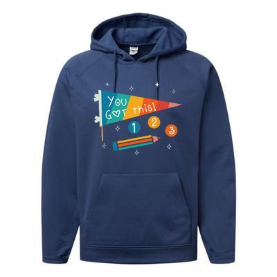 Cute State Testing Day Motivational Teacher You Got This Performance Fleece Hoodie