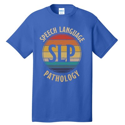 Cute Speech Therapist Gift Slp Speech Retro Vintage Sunset Gift Tall T-Shirt