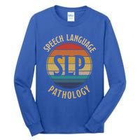 Cute Speech Therapist Gift Slp Speech Retro Vintage Sunset Gift Tall Long Sleeve T-Shirt